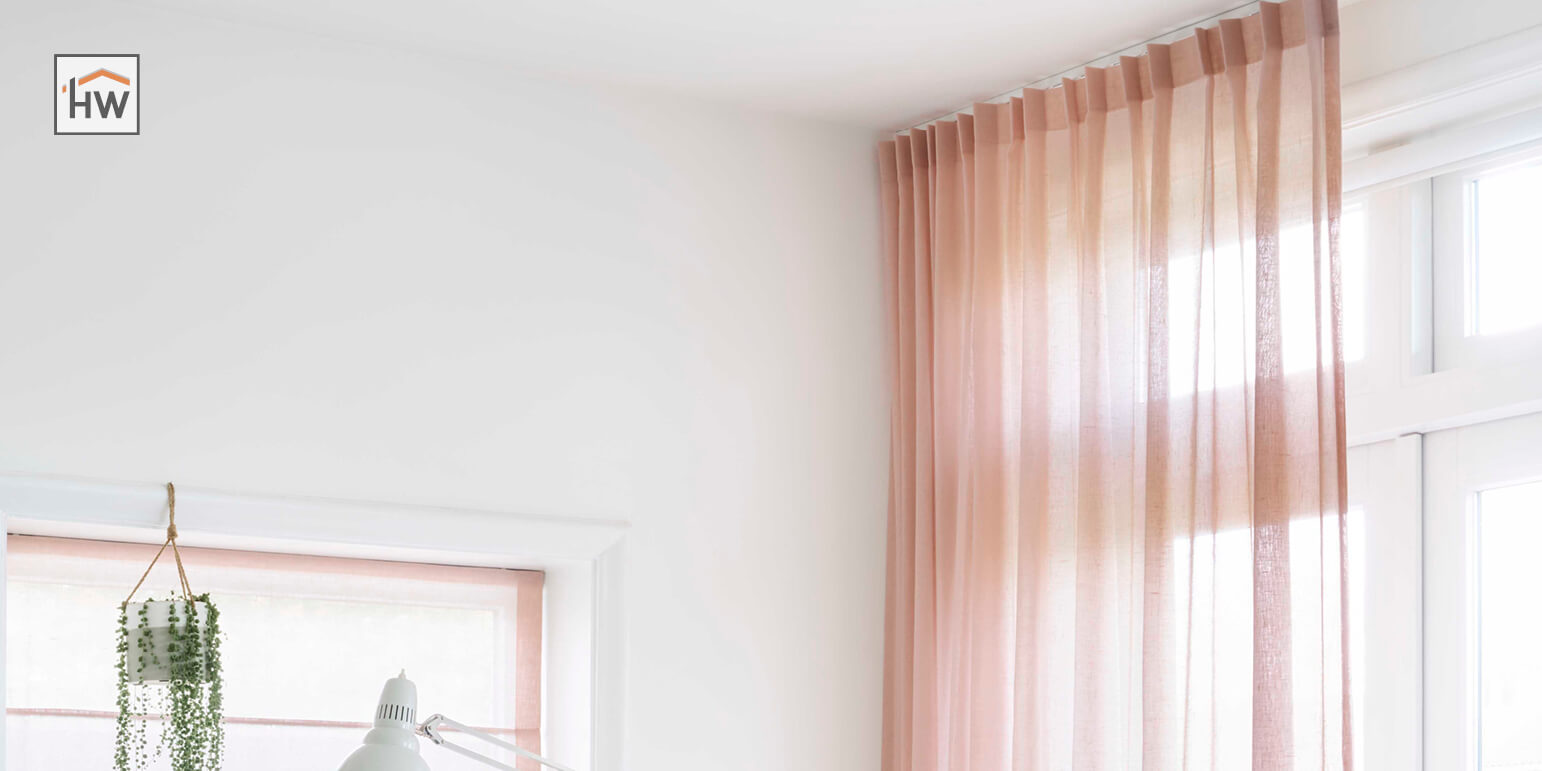 Vitrage op maat in een pastel kleur