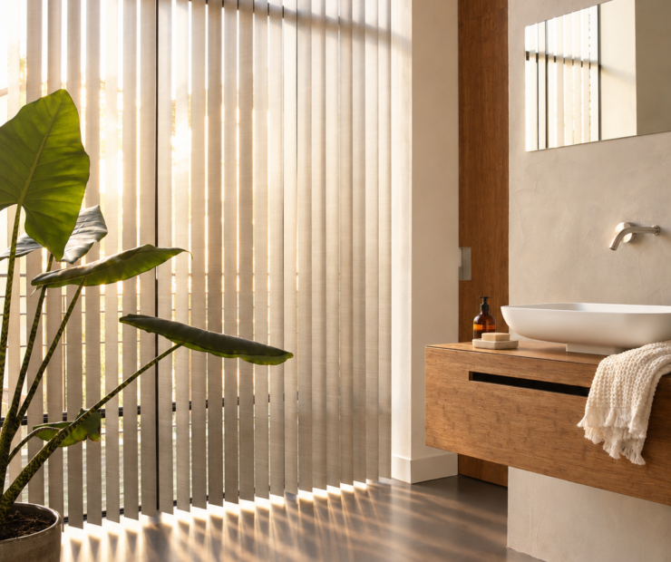 Badkamer met verticale lamellen
